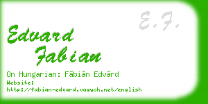 edvard fabian business card